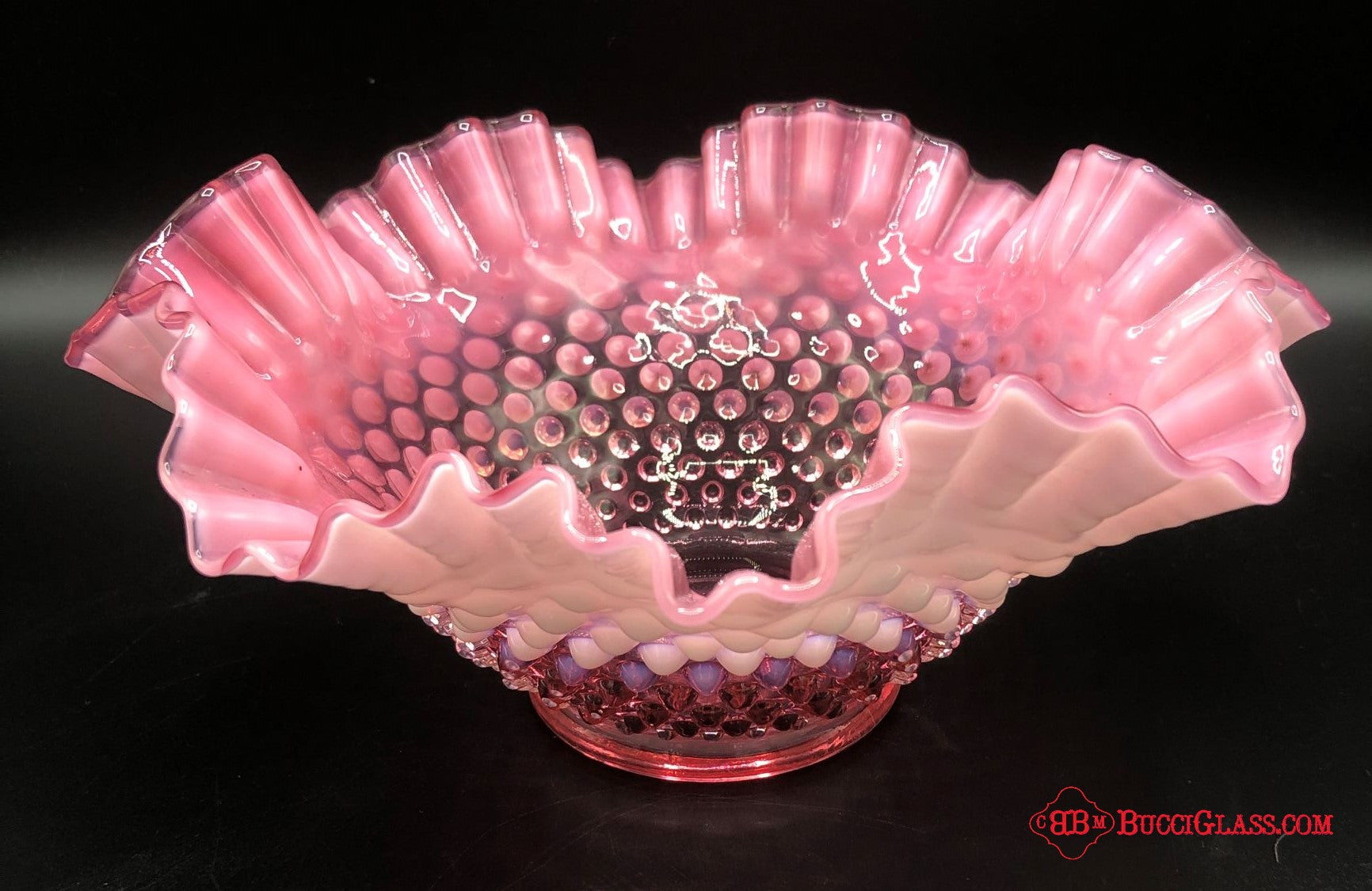 Fenton popular cranberry ruffled bowl