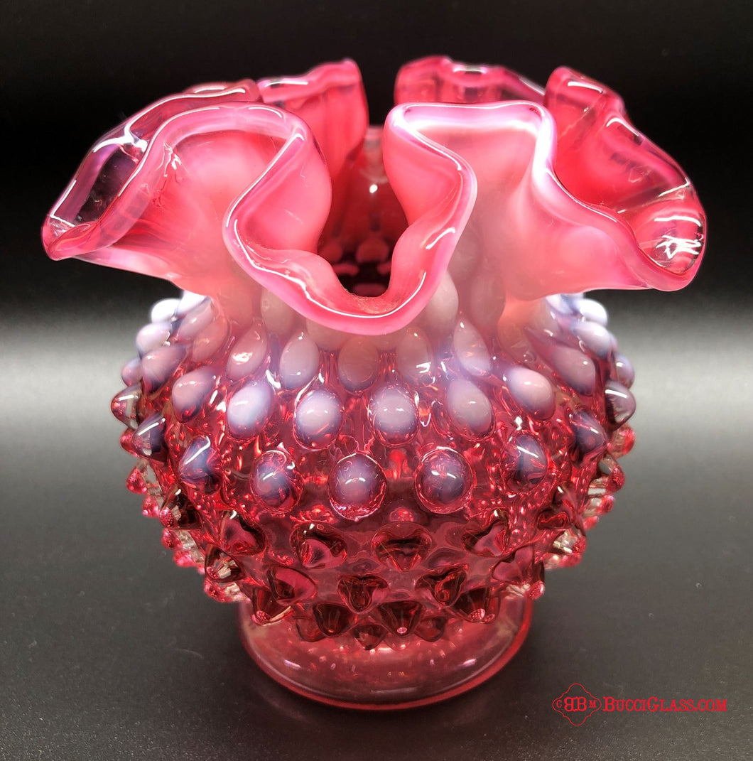 Fenton Cranberry Hobnail Bowl