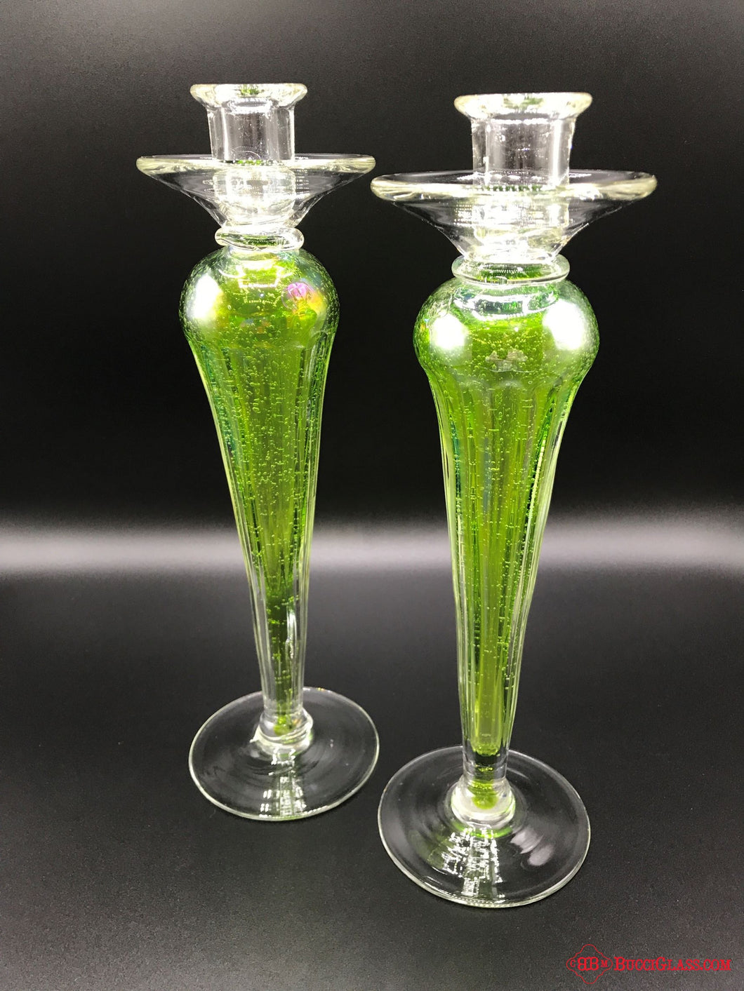 Green Candle Holders Set