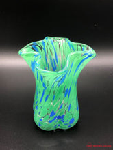 Load image into Gallery viewer, Blue &amp; Green Splatter Vase
