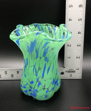 Load image into Gallery viewer, Blue &amp; Green Splatter Vase
