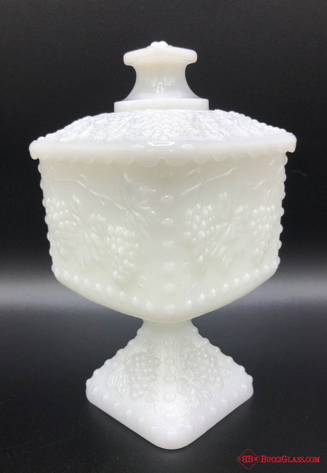 Milk Glass Wedding Cake Box