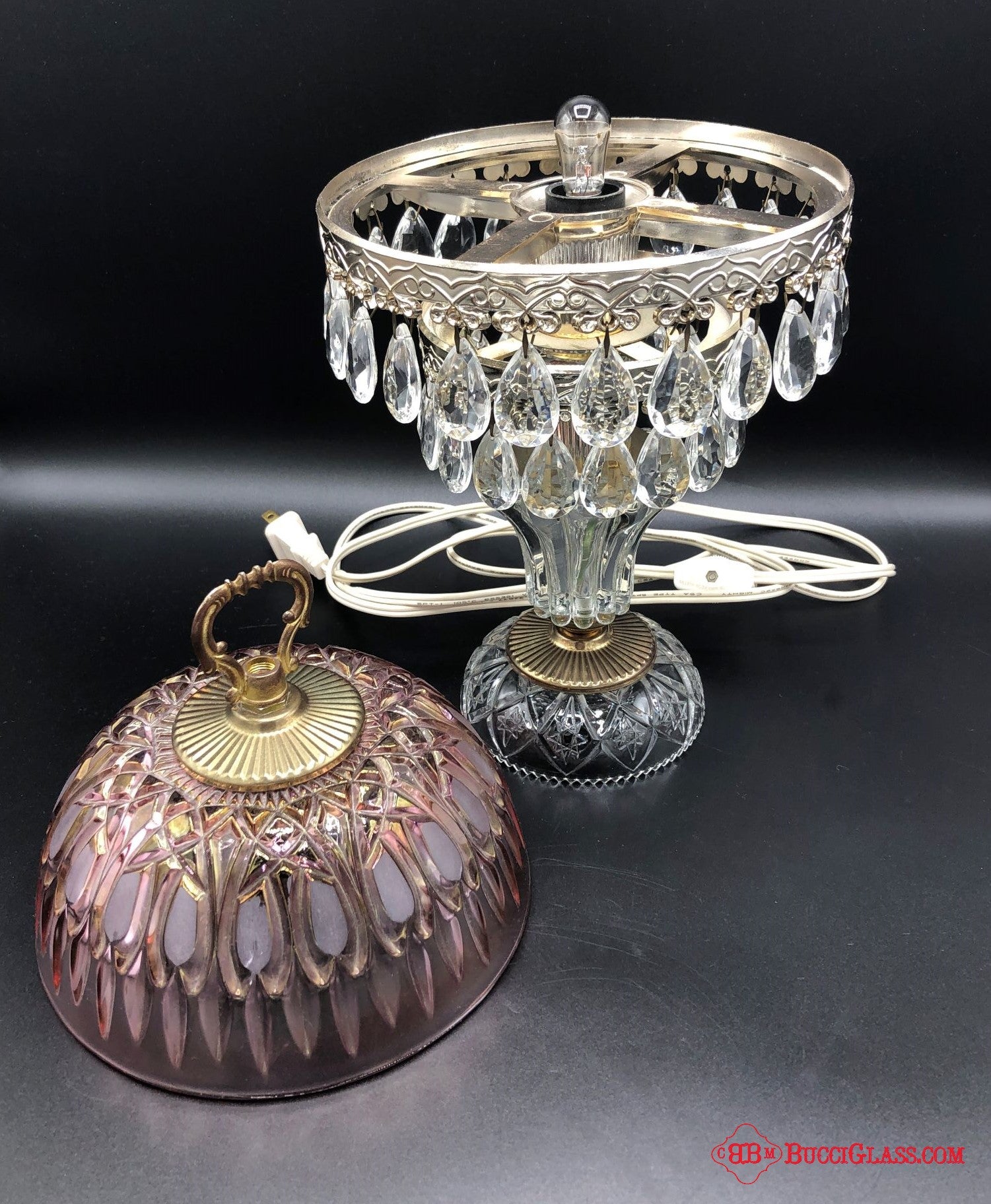 Michelotti Pink Boudour Crystal outlet Lamp