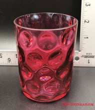 Load image into Gallery viewer, Cranberry Glass Coin Dot Tumbler
