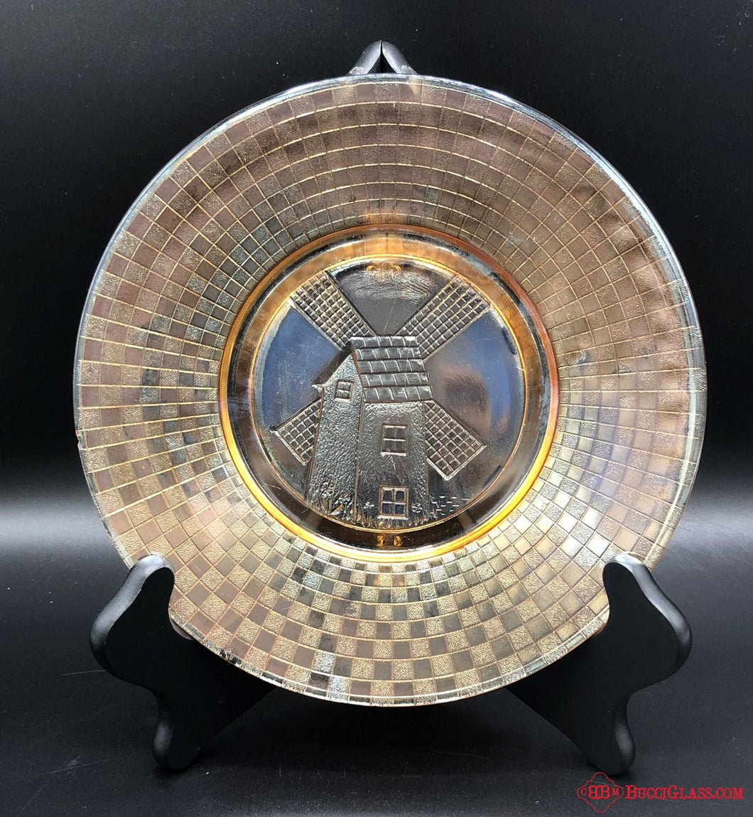 Carnival Glass Windmill Plate