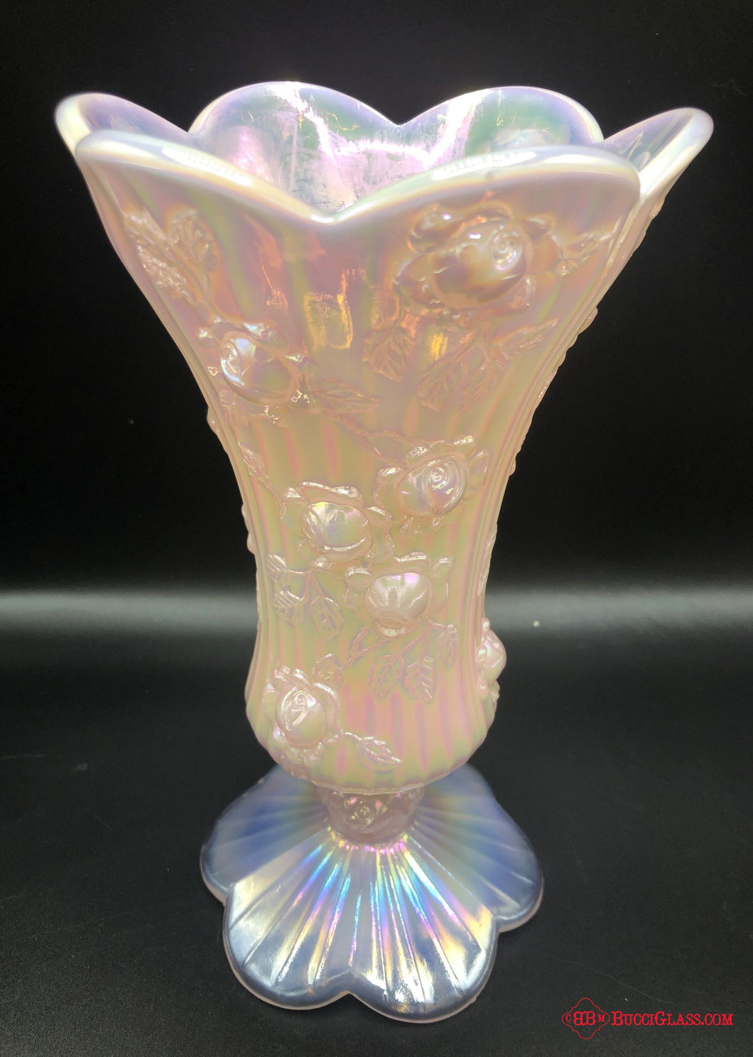 Fenton Pink Roses Vase