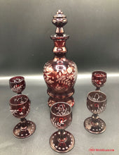 Load image into Gallery viewer, Bohemian Ruby Decanter Set
