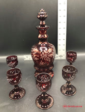 Load image into Gallery viewer, Bohemian Ruby Decanter Set
