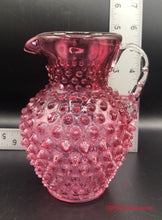 Load image into Gallery viewer, Fenton Cranberry Hobnail Pitcher
