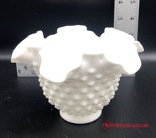 Load image into Gallery viewer, Milk Glass Hobnail Ruffled Dish
