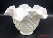 Load image into Gallery viewer, Milk Glass Hobnail Ruffled Dish
